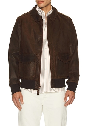 Schott Lightweight Cowhide A-2 Jacket in Brown - Brown. Size S (also in ).