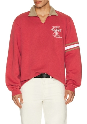 Palmes Forever Open Rugby Shirt in Red - Red. Size S (also in ).