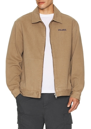 Palmes Forever Zip Jacket in Fossil - Brown. Size 48 (also in 46, 50).