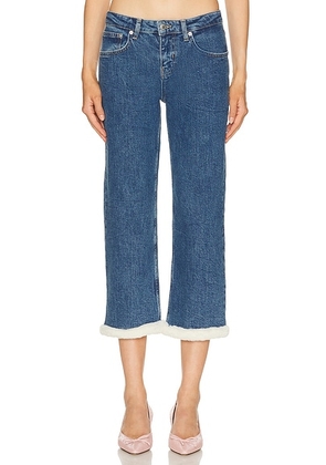 Sandy Liang Moni Straight Leg in Medium Blue - Blue. Size 26 (also in 25, 27, 28, 29).