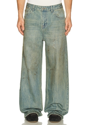 Found Lacy Baggy Jeans in Dirty Blue - Blue. Size 30 (also in 32, 34, 36).