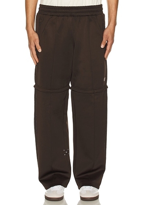 Pop Trading Company Pub Zip-Off Track Pants in Delicioso - Brown. Size M (also in L, S, XL/1X).