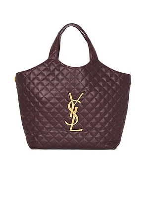 Saint Laurent Icare Maxi Shopping Tote Bag in Rouge Cabernet - Wine. Size all.