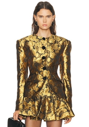 Ronny Kobo Wanda Blazer in Black Gold - Metallic Gold. Size M (also in ).