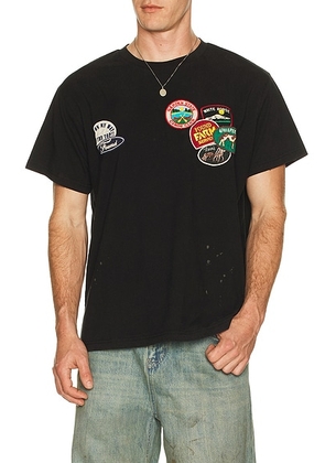 Found Found Whisper Patch Tee in Brown in Vintage Black - Black. Size L (also in M, S, XL/1X).