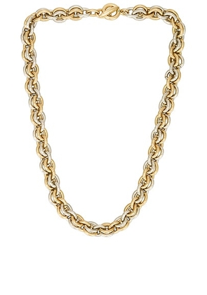 Roxanne Assoulin Lush Link Necklace in Shiny Gold & Dark Silver - Metallic Gold. Size all.