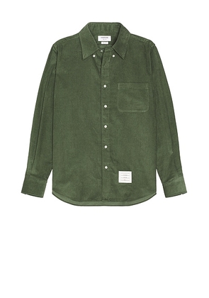 Thom Browne Straight Fit Long Sleeve Cord Shirt in Light Green - Green. Size 1 (also in 2, 3, 5).