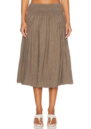 TG Botanical Raquel Skirt in Brown - Brown. Size M (also in L, S).