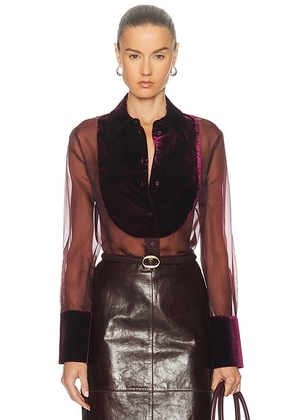 Retrofete Liana Blouse in Port - Burgundy. Size M (also in S, XS).