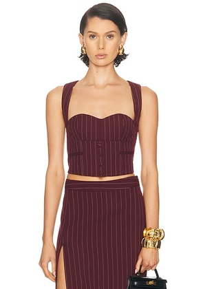 Retrofete Monet Waistcoat Top in Port - Burgundy. Size M (also in L, S, XS).