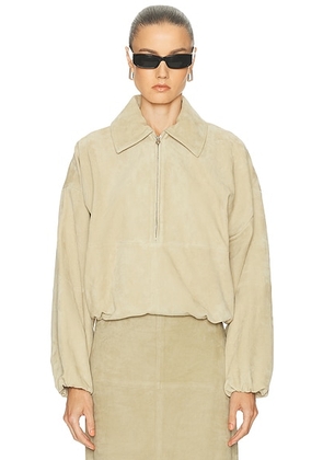SRG Elenore Suede Jacket in Butter Beige - Beige. Size L (also in M, S, XS, XXS).