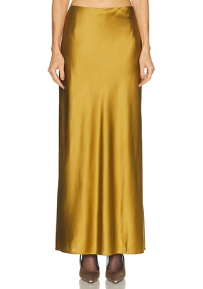 SRG Marion Silk Skirt in Chartreuse - Olive. Size S (also in L, M, XL, XS, XXS).