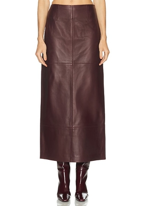 SRG Mango Leather Skirt in Oxblood - Burgundy. Size M (also in L, S, XL, XS, XXS).