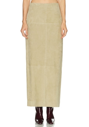 SRG Sonya Suede Skirt in Tan - Tan. Size M (also in L, S, XL, XS, XXS).