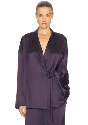 SRG Finley Silk Top in Dark Plum - Purple. Size S (also in L, M, XL, XS, XXS).