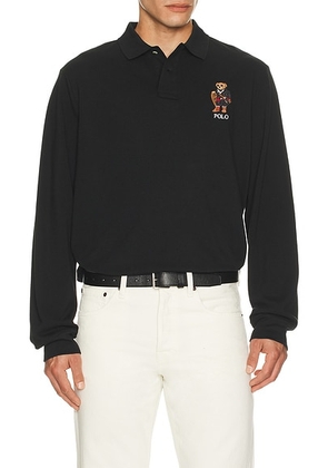 Polo Ralph Lauren Long Sleeve Novelty Holiday Bear Polo in Black - Black. Size XL/1X (also in ).