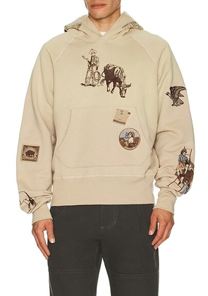 Samuel Zelig Western Hoodie in Beige - Beige. Size XXL/2X (also in M).