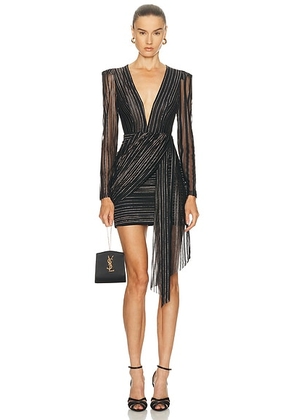 PatBO Prism Lurex Mini Dress in Black - Black. Size 0 (also in 2, 4).