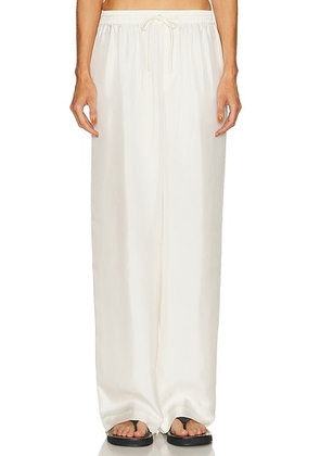Rohe Relaxed Silk Trouser in Cream - Cream. Size 36 (also in 34, 40).