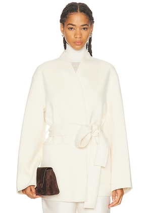 Rohe Double Faced Kimono Style Jacket in Off White - Ivory. Size 42 (also in 40).
