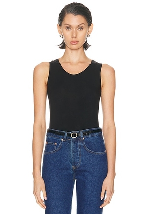 RENGGLI Scoop Neck Tank Top in Ink - Black. Size XL (also in L).