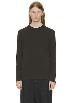 The Row Leon Long Sleeve T-shirt in Mud - Brown. Size M (also in L, S).