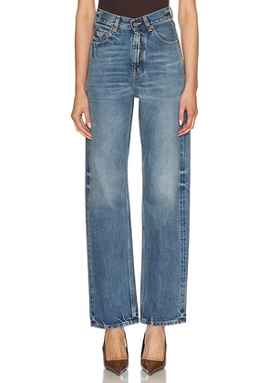 Saint Laurent V-Waist Baggy Wide Leg in 50's Blue - Blue. Size 27 (also in 28, 29, 31).