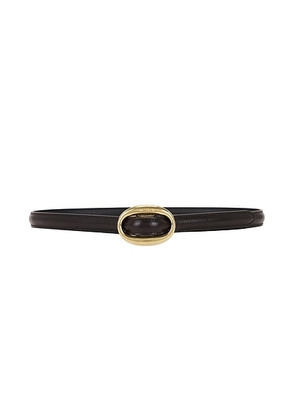 Saint Laurent Oval Buckle Thin Belt in Mountain Rock - Brown. Size 90 (also in 65).