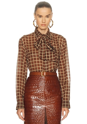Saint Laurent Button Up Top in Vert Rouille Mastic - Rust. Size 36 (also in 40).