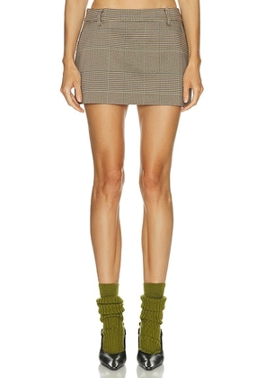 SEROYA Valkiria Skort in British Plaid - Brown. Size L (also in M, XL).