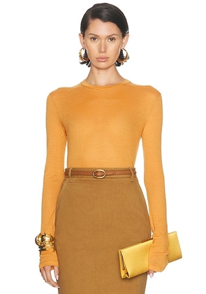 Saint Laurent Long Sleeve Top in Ocre - Orange. Size M (also in ).