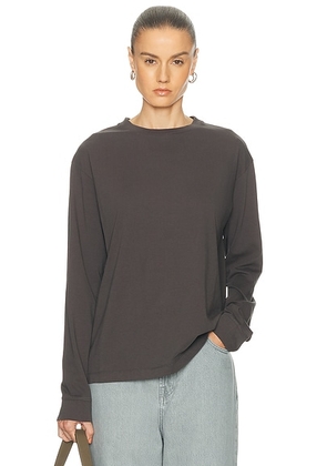 RENGGLI Long Sleeve Tee in Steel - Grey. Size M (also in L, S, XL, XS).