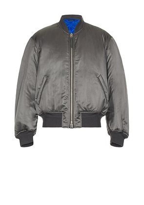 TOM FORD Soft Silk Satin Bomber in Grey & Blue - Grey. Size 50 (also in ).