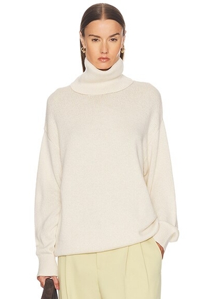 Toteme Longline Turtleneck Sweater in Ecru - Cream. Size M (also in L, S).