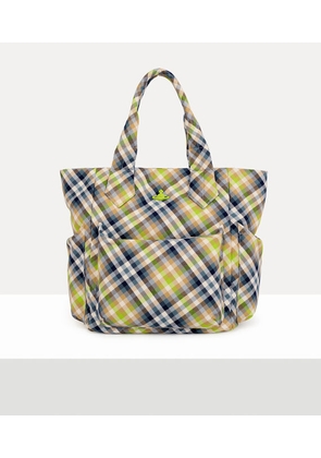 Vivienne Westwood Apollo Large Tote Woven Tartan Fluro-tartan
