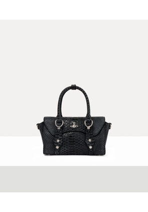 Vivienne Westwood Bettina Mini Crossbody Snake-effect Leather Dark-grey