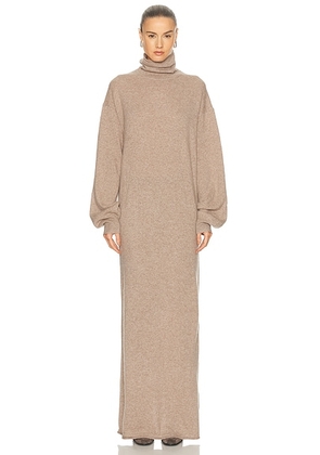 SRG Sascha Knit Turtleneck Dress in Toast - Taupe. Size S (also in L, M, XL, XS, XXS).