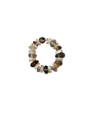 Santangelo Lento Smoky Quartz Ring in Smoky Quartz  Mother Of Pearl  & Sterling Silver - Brown. Size 7 (also in 6).