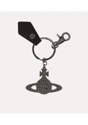 Vivienne Westwood Hammered Orb Keyring Metal Blackpu-grain One Size Unisex
