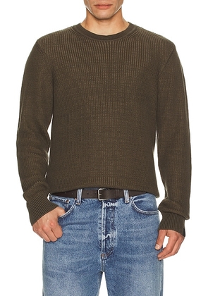 Rag & Bone Simon Marl Crewneck Sweater in Army Green - Army. Size S (also in M).