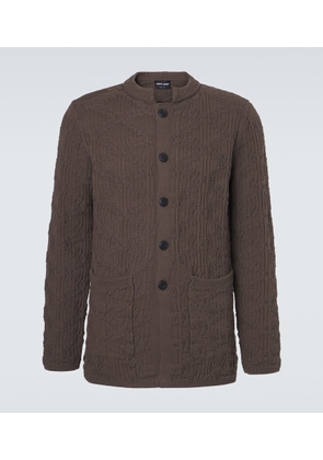 Giorgio Armani Ribbed-knit cotton-blend cardigan
