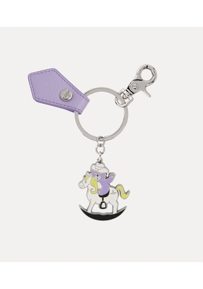 Vivienne Westwood Rocking Horse Teddy Keyring Metal Lilac-pu-grain One Size Unisex