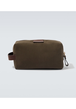 Giorgio Armani Leather-trimmed canvas toiletry bag