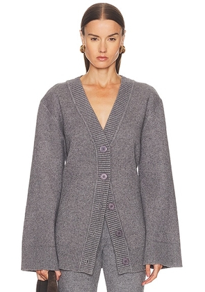 SEROYA Denise Cardigan in Medium Grey - Grey. Size M (also in L, S, XL, XS).