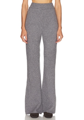 SEROYA Mickie Knit Flare Pant in Medium Grey - Grey. Size M (also in L, S, XS).