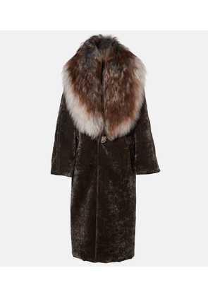 Jacques Wei Shearling-trimmed coat