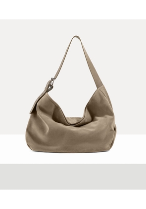 Vivienne Westwood Maxime Large Shoulder Bag Suede Stone