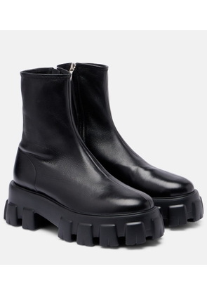 Prada Monolith leather ankle boots