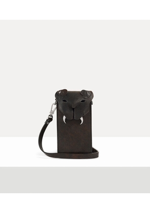 Vivienne Westwood Tiger Phone Bag Leather Dark-brown One Size Unisex