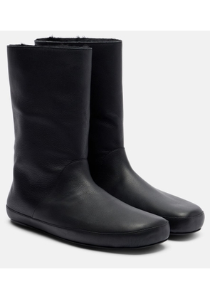 The Row Toni shearling-lined leather ankle boots